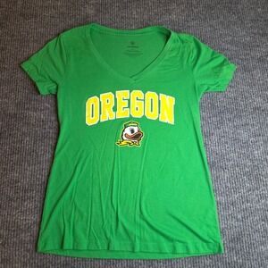 Top of the World Oregon Ducks Womens V-Neck T-Shirt Green Medium NCAA Tee